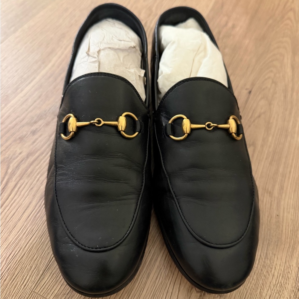 Gucci Horsebit Accent Leather Loafers
